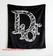 Dior Sketch Logo Flannel Sofa Throw Blanket D349